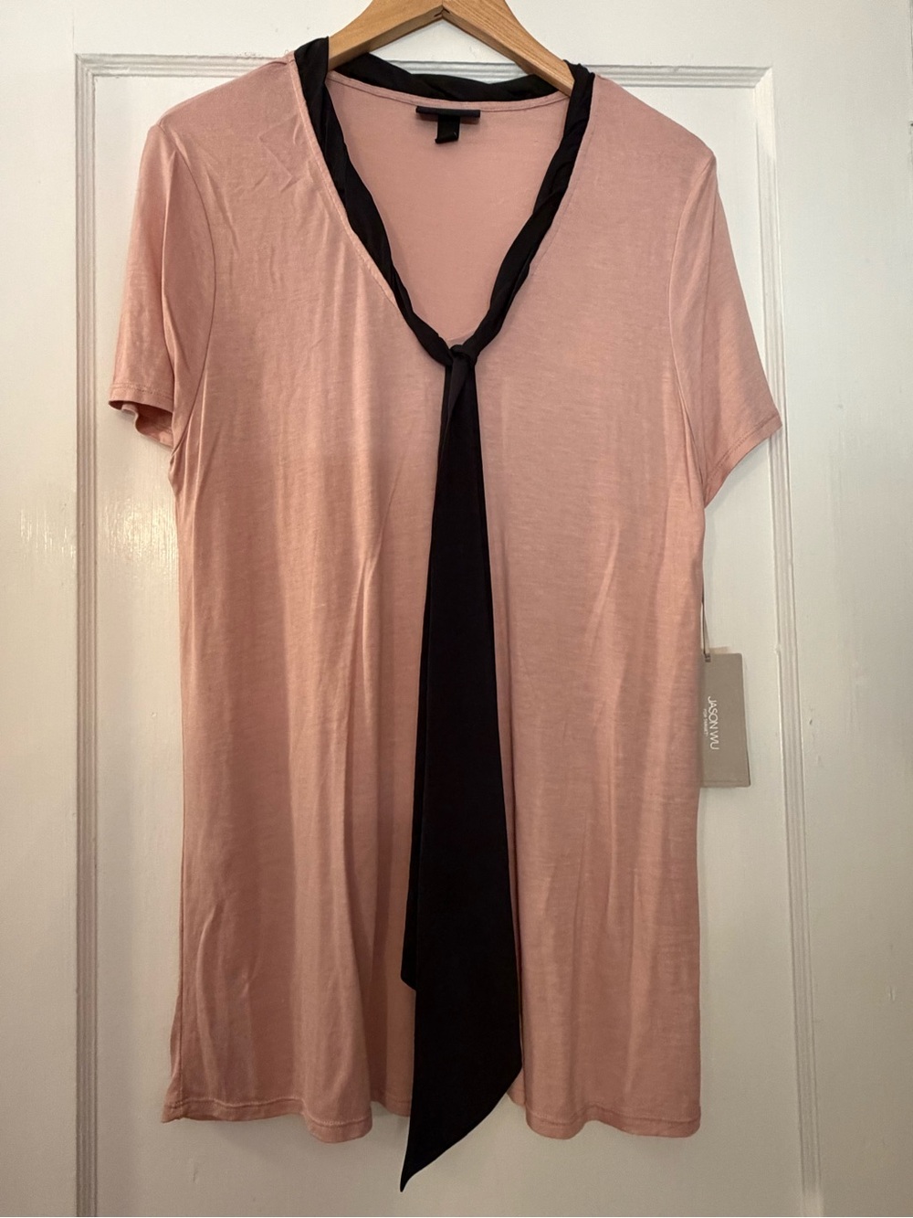Jason Wu x Target Blush Pink Top with Black Trim Tie Neck NWT